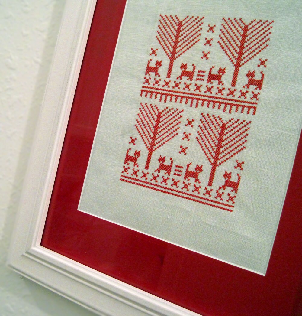 PDF Nordic Fall Sampler PDF Cross Stitch Redwork Pattern - Etsy