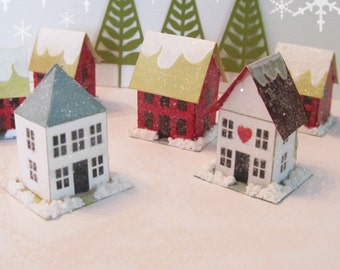PDF Pattern for Paper Glitter Colonial House Ornament