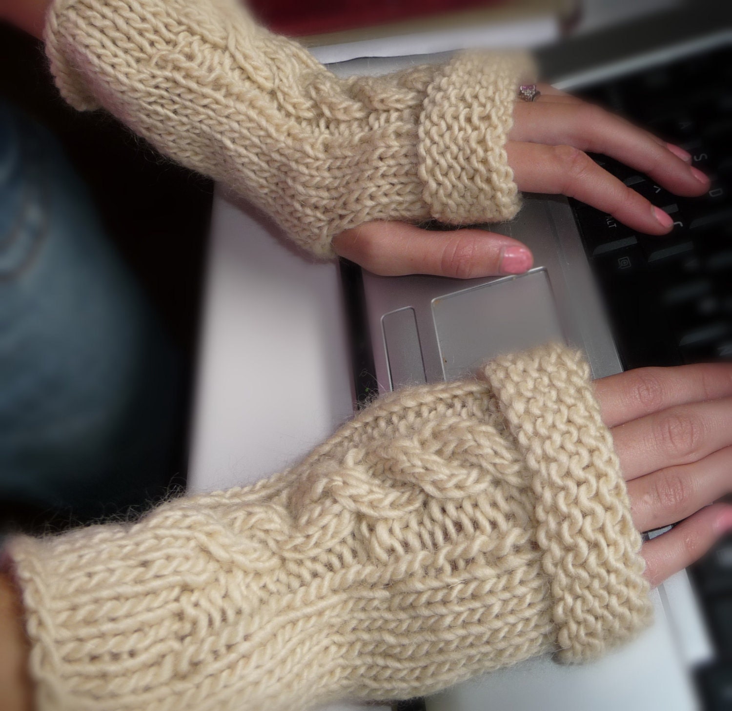 Easy and Quick Knitted Fingerless Gloves PDF Pattern Etsy