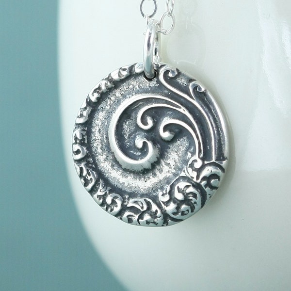 Mandala Necklace, Spiral of Life Jewelry, Circle of Life Necklace, Sterling Silver Jewelry