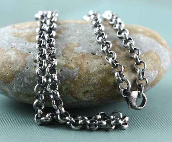 Heavy Sterling Silver Chain Necklace, Mens, Womens, Unisex, 4mm