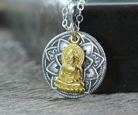 Buddha Mandala Necklace North Star Jewelry Sterling Silver | Etsy