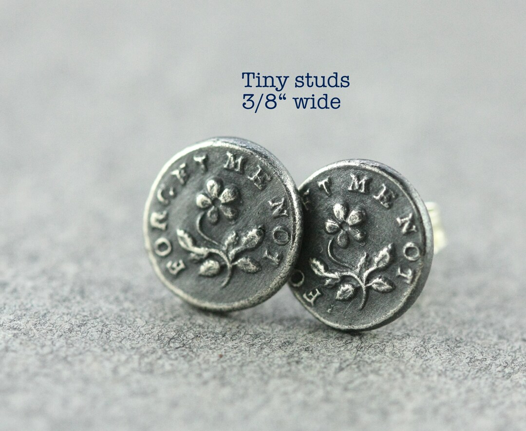 Me Not Wax Seal Earrings Edwardian Bespoken Studs Etsy