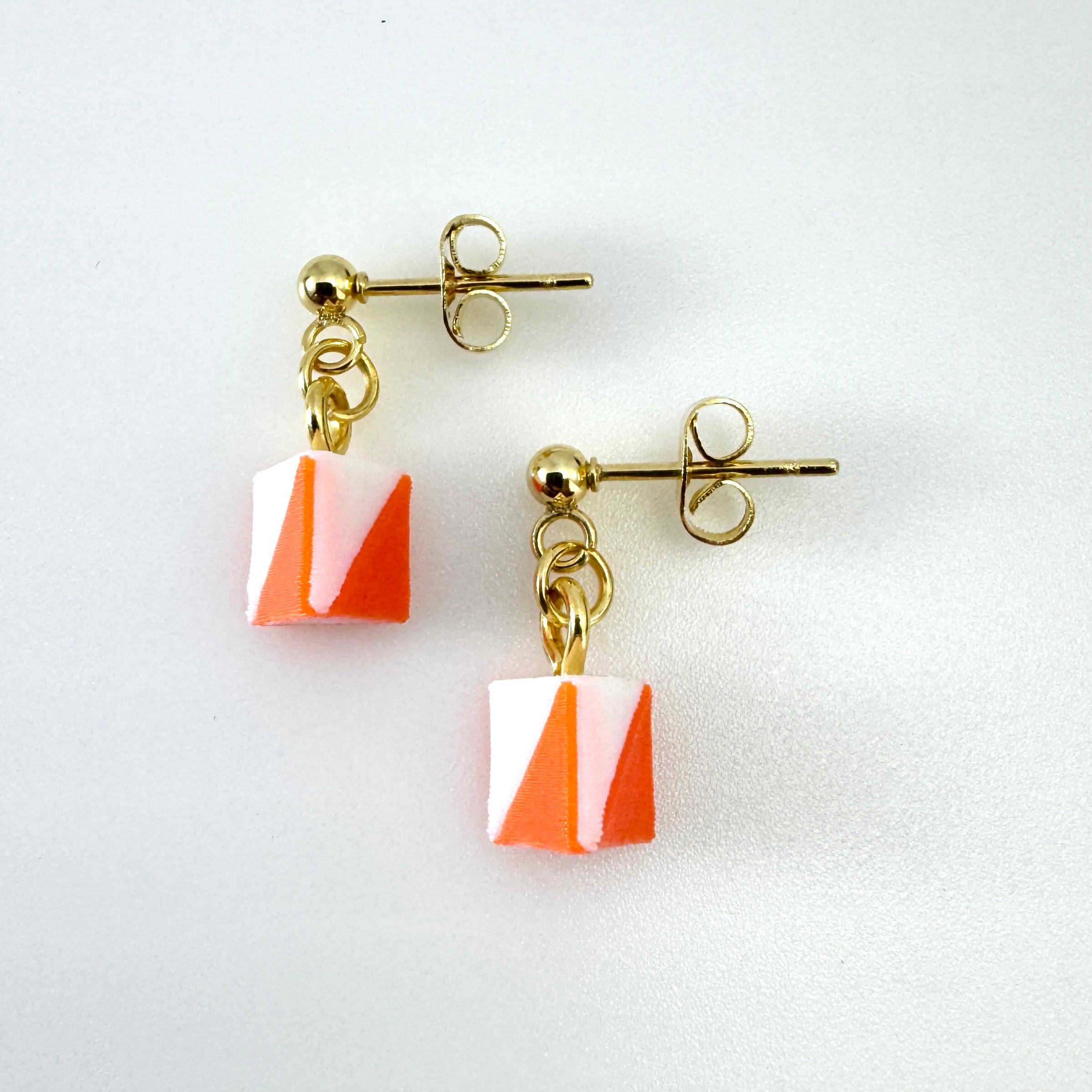Orienteering Flag Earrings - Simple Back