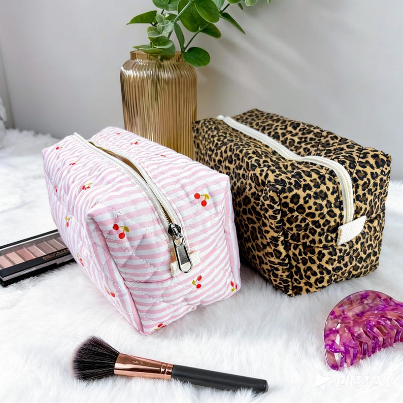 Quilted Hair Styling Tool Bag – Personalized Travel Organizer, Curling Iron Case, Bridesmaid Travel Gift image 17