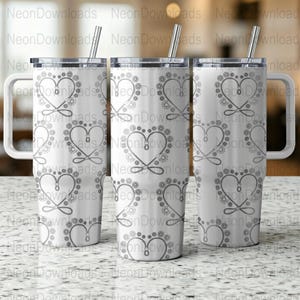 Lasso Heart Western 40oz Tumbler Laser Engraving Wrap, 40oz Laser Engraved Svg, Cowboy Cowgirl Laser Engraving Svg,SVG For Laser Rotary