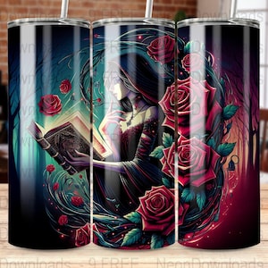 Dark Romance Books and Romantasy Bookish 20 oz Skinny Tumbler Sublimation Design Digital Download PNG Instant DIGITAL ONLY, Tumbler Wrap