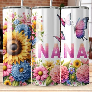 Seamless Nana 20oz Skinny Tumbler Sublimation Design PNG Digital Download Grandma Tumbler Wrap, Mom Tumbler Wrap, Gift For Grandma Nana