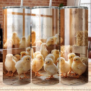 Seamless Baby Chick 20 oz Tumbler Wrap, Chicken Tumbler, Chicken Sublimation Design Png, Farms Png Digital Download PNG