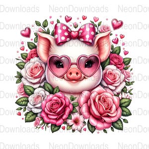 Cute Pig Sublimation Design, PNG Sublimation Design, Digital Download, Png Instant Download, Tshirt png Design, Commercial Use