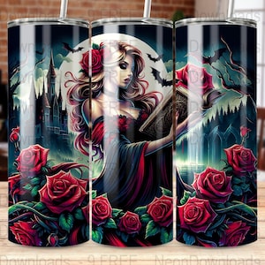 Dark Romance Books and Romantasy Bookish 20 oz Skinny Tumbler Sublimation Design Digital Download PNG Instant DIGITAL ONLY, Tumbler Wrap