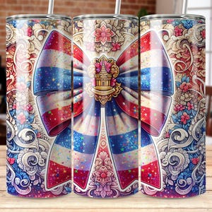 Thailand Sublimation Tumbler Design, Thailand Flag Coquette Bow 20oz Tumbler Wrap PNG, Thai Flag Art PNG, Skinny Tumbler Download
