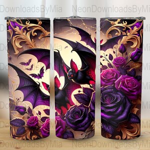 Gothic donkere fantasie, sjabloon voor Halloween-beker, 20oz magere beker sublimatie ontwerp digitale png-download