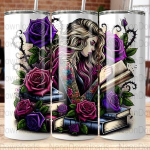 Dark Reading Romance Smutt 20oz Skinny Tumbler Sublimation Design, PNG Digital Download, Smutty Book Lover Tumbler Wrap Png