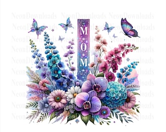 Meilleure maman PNG, téléchargement de conception de sublimation de fête des mères, maman florale png, cadeau de fête des mères, conceptions de tshirt png