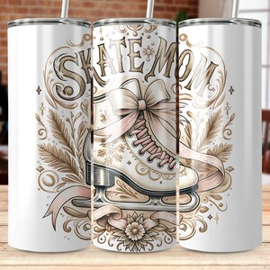 Skate Mom 20oz Skinny Tumbler Design de sublimação, PNG Download digital, Dia das mães Tumbler Wrap Png, Download instantâneo