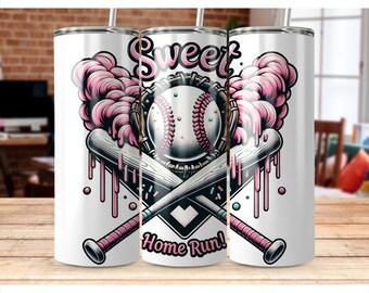 Seamless Baseball 20oz Skinny Tumbler Sublimation Design PNG Digital Download, Baseball Mom Sublimation Digital Download