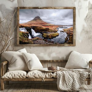 Printable High-Resolution Landscape Wall Art Print of Kirkjufellfoss in Iceland | Digital Download | Instant Download