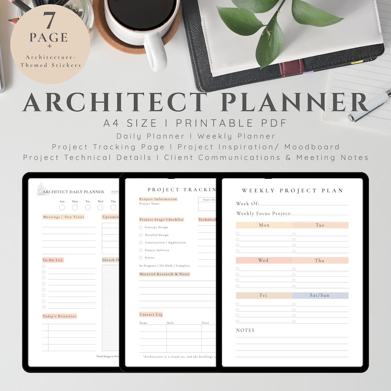 Architect Digital Planner | Architecture Daily + Project Tracker ...