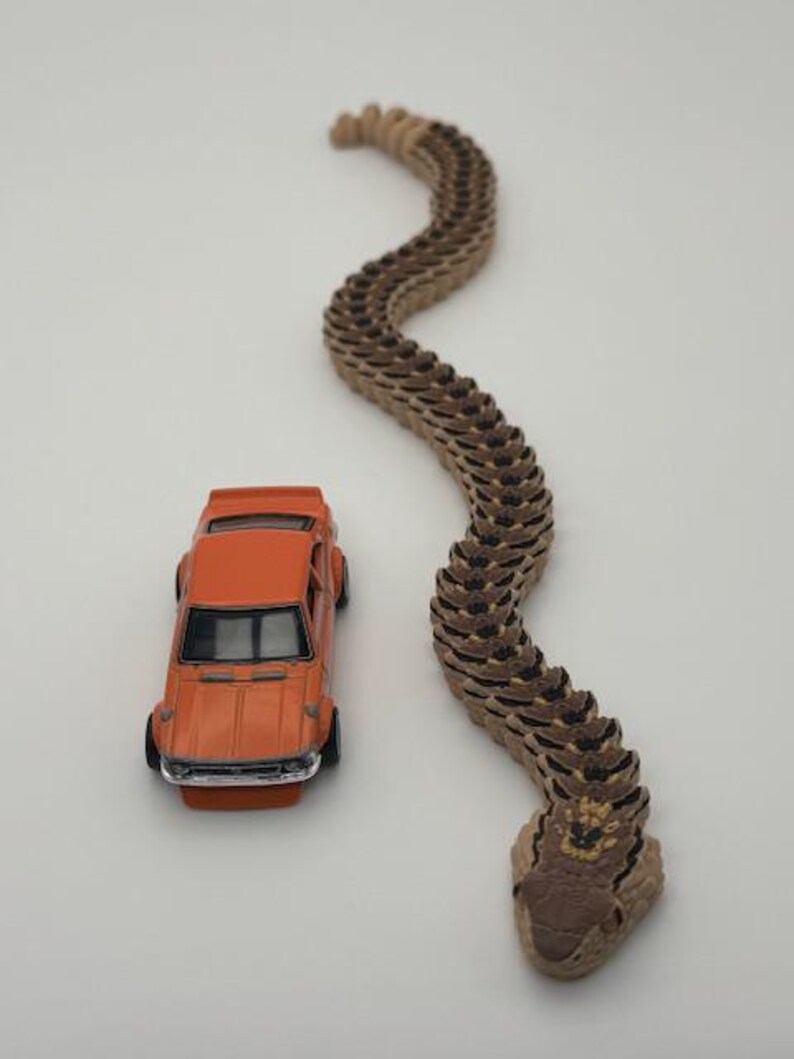 Articulated Rattlesnake Fidget Toy: Flexible Snake Decor (14.5” Long ...