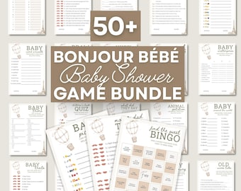 Paris Baby Shower Game Printable Bundle Gender Neutral Shower Game Sign Pack Download Eiffel Tower Editable Baby Sprinkle Trivia Activity