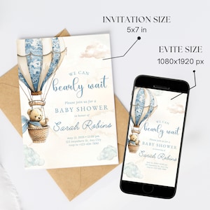 Shower Editable Invite Template Download Baby Boy Shower Invitation Blue Toile