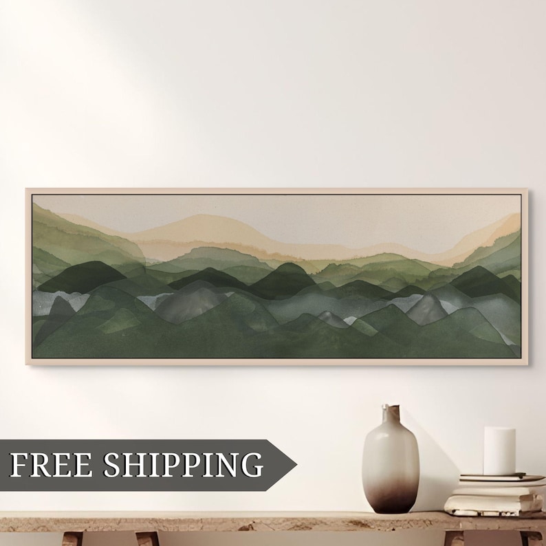 Mountain Horizon Artwork Nature Wall Art for Living Room