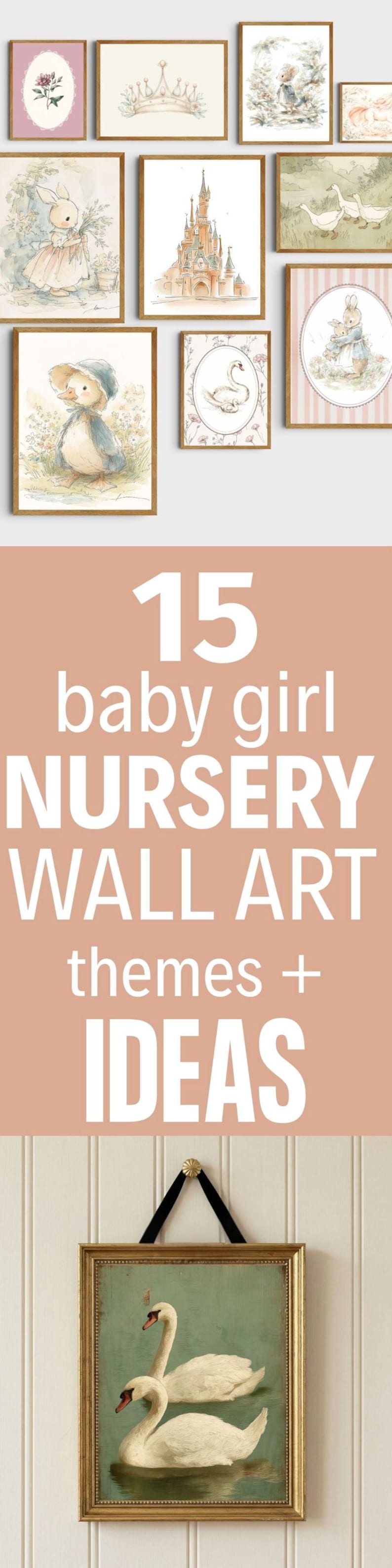 This Vintage Nursery Art Bundle Baby Girl Print Gallery Wall features a Soft Animal Artwork Set with Floral Above Crib Pink Watercolor Painting. This collection is perfect for creating a sweet and calming Toddler Playroom space.