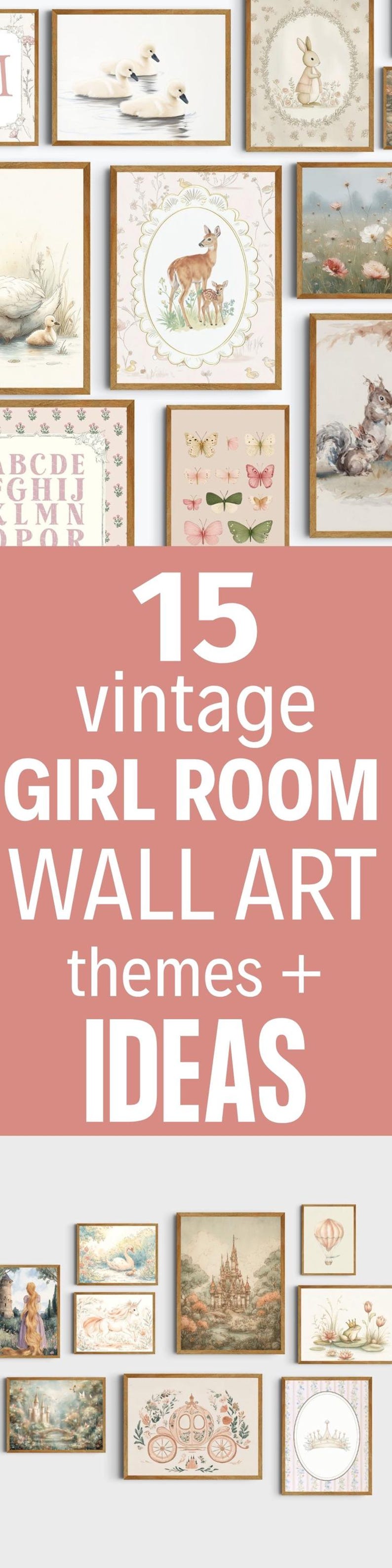 This Girl Nursery Wall Art Vintage Collection Baby Bedroom Print Set Download features Nostalgic Decor designed for display Above Changing Table. This Children’s Room Fairytale Pack adds a soft, storybook feel to any baby bedroom.