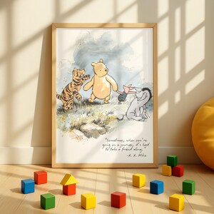 Classic Winnie-The-Pooh Wall Art Print Downloadable Storytime Decor Cozy Reading Nook Cottagecore Honey Bear Artwork Toddler Gallery Set image 17