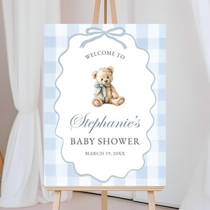 Blue Teddy Shower Bundle Digital Invitation Set Bear