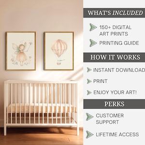 Girl Nursery Wall Art Vintage Collection Baby Bedroom Print Set Download Above Changing Table Nostalgic Decor Children’s Room Fairytale Pack image 2