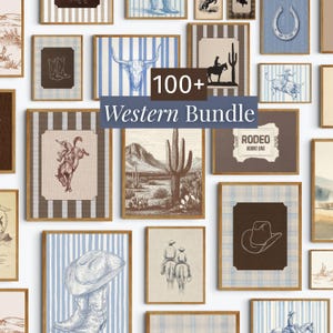 Blue Cowboy Wall Art Print Download styled above a dresser in a cozy boy nursery decor setting.