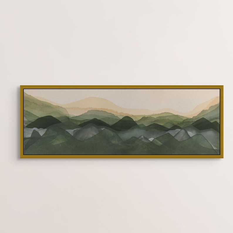 Wall Art for Living Room Painting Above Fireplace Art Work Landscape Watercolor