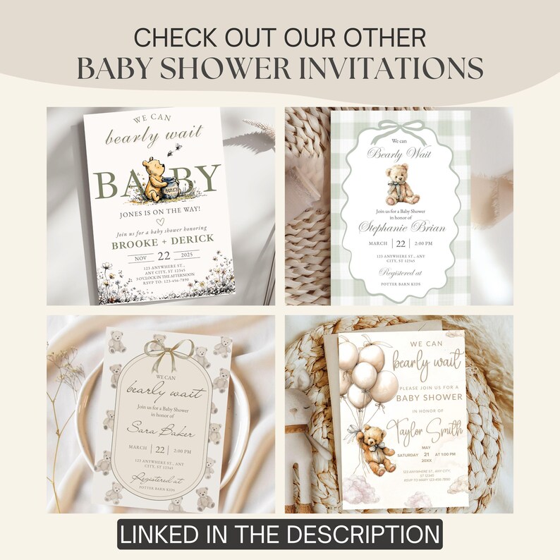 Gender Reveal Sign Welcome Baby Shower Decoration Party Display Easel Teddy Bear Pink Blue Balloon Customizable Template Printable Pregnancy image 12