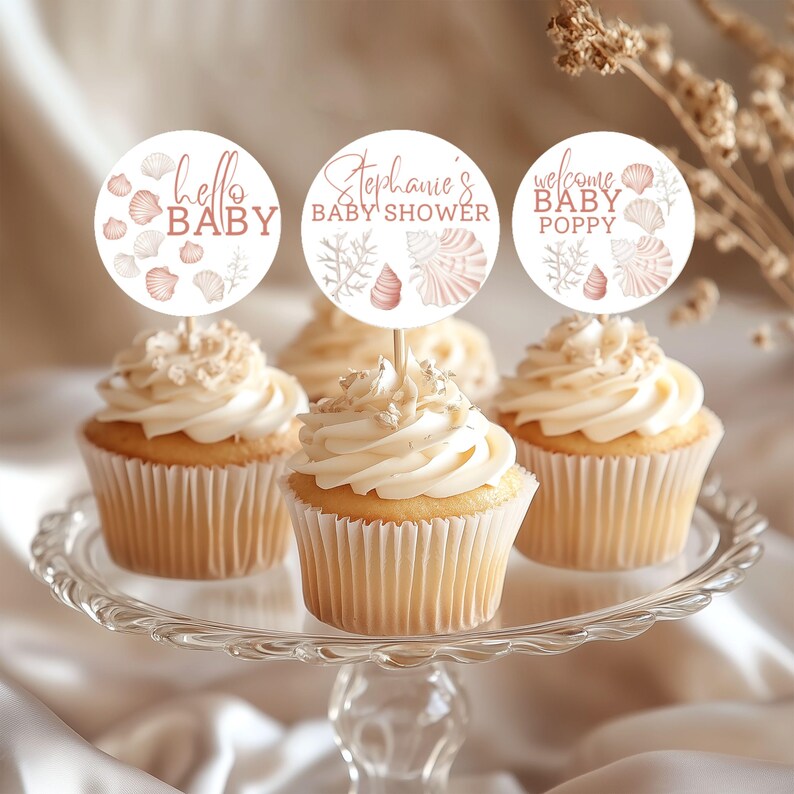 Seashell Baby Shower Editable Bundle Download Pink Girl Shower Game Bundle Neutral Beach Boho Baby Sprinkle Invitation Template Editable PDF image 16