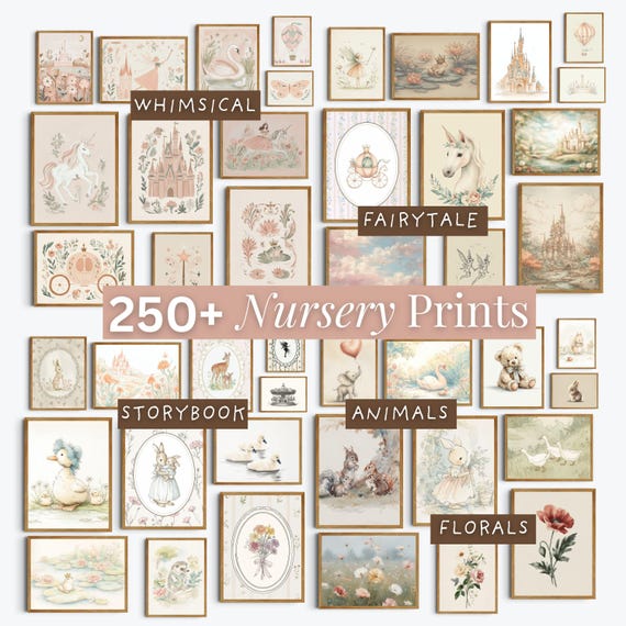Girl Nursery Wall Art Vintage Collection Baby Bedroom Print Set Download Above Changing Table Nostalgic Decor Children’s Room Fairytale Pack
