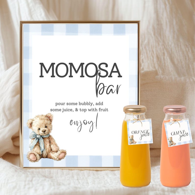 Shower Bundle Digital Invitation Set Bear Baby Shower Printable Boy Game