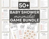 Minimalistic Baby Shower Game Bundle Downloadable Neutral Game Instant Guessing Game Baby Sprinkle Party Game Sign Modern Boy Girl Shower