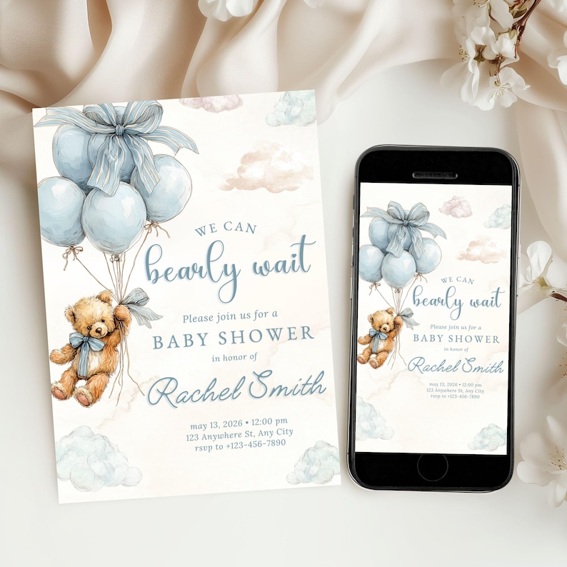 Baby Shower Bundle Printable Bearly Wait