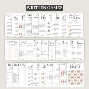 Baby Shower Game Bundle Downloadable Neutral Game Instant Guessing Game