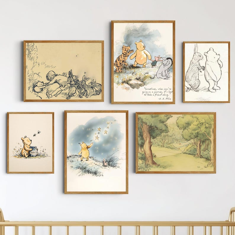 Nursery Wall Art Digital Print Kids Room Woodland Gallery Set
