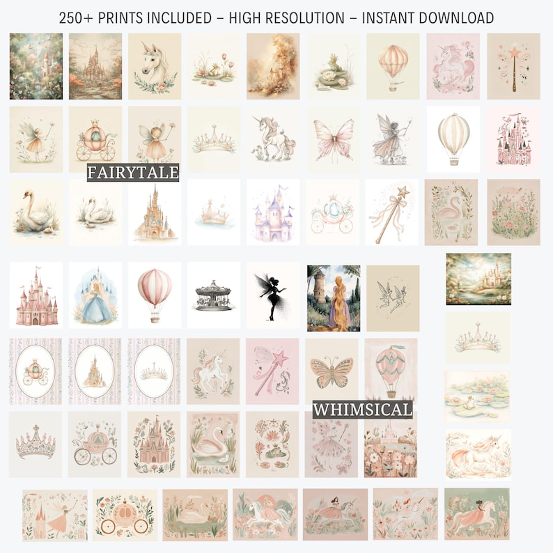 Vintage Nursery Art Bundle Baby Girl Print Gallery Wall Soft Animal Artwork Set Floral Above Crib Pink Watercolor Painting Toddler Playroom image 4