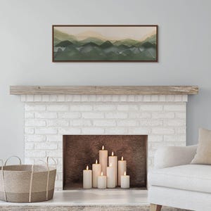Horizon Artwork Nature Wall Art for Living Room Painting Above Fireplace Art Work Landscape Watercolor Scenery Print Mid Century