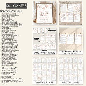 Girl Shower Game Bundle Neutral Beach Boho Baby Sprinkle