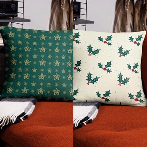 Star/Holly 2 Sided Pillow
