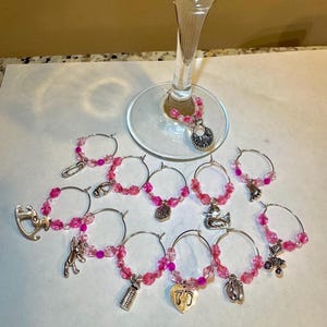 Babyparty Wein Charms: Glas Marker, 12er Set