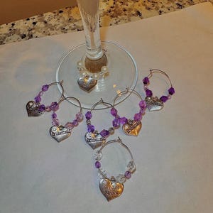 Bridesmaid wine charms | Bridal party wine charms | Wedding wine charm | Bridesmaid Gifts | Bachelorette Party Gifts | Wedding favors