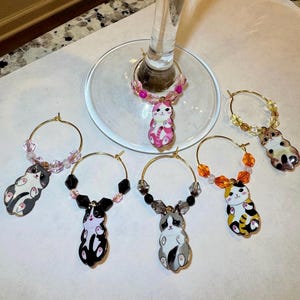 Cat Wine Charms