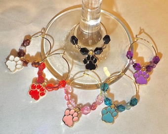 Hund Pfote Abdruck Wein Charms